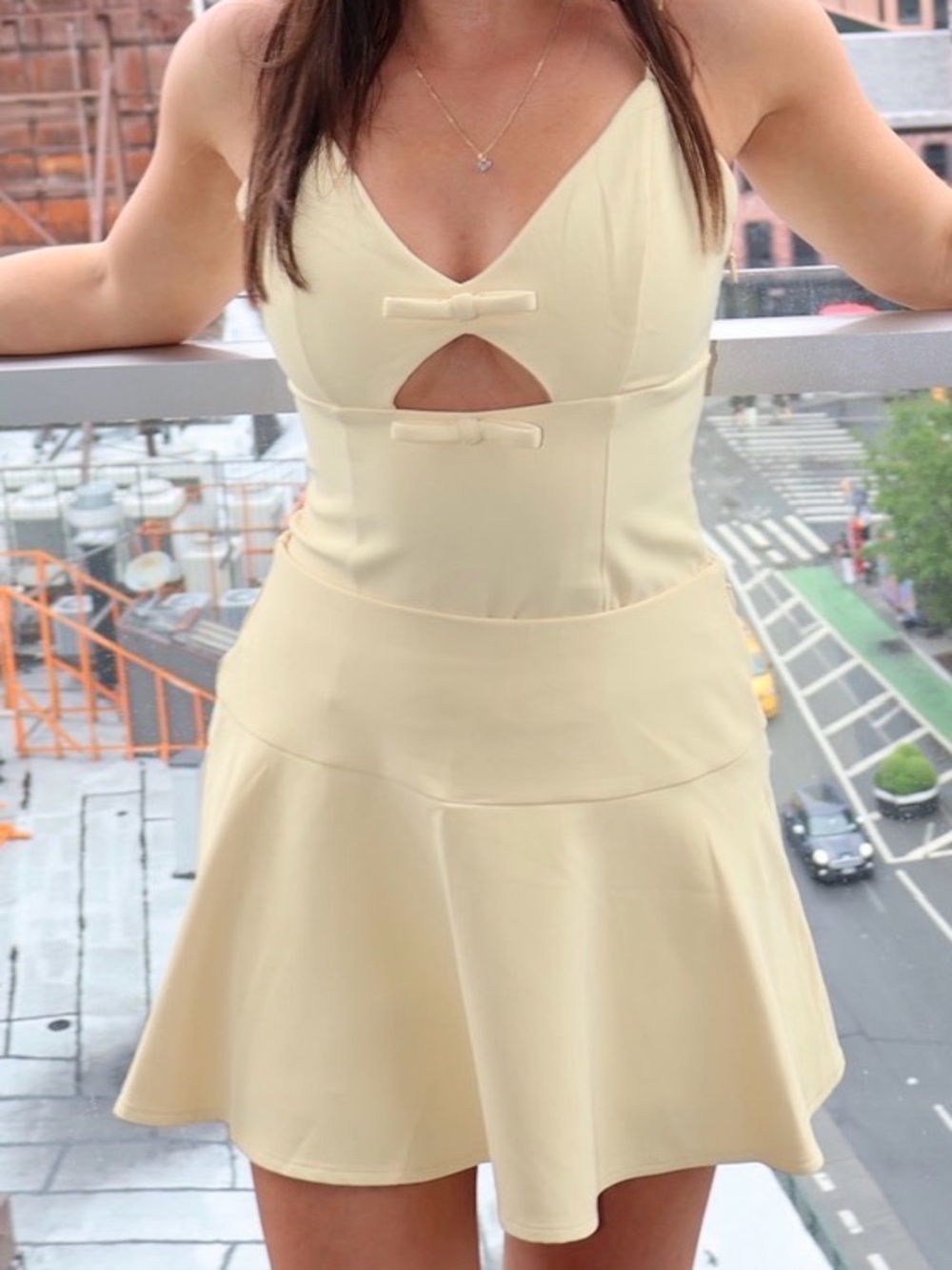Abercrombie & Fitch Butter Yellow Cutout Skirt Set